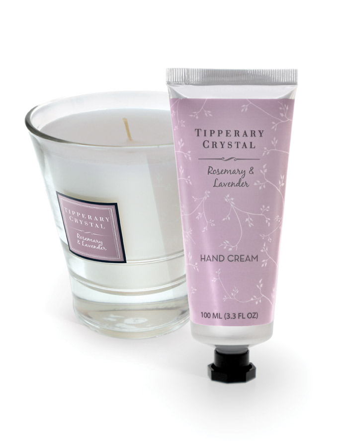 Scented Candle & Hand Cream Set Rosemary & Lavender