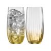 Galway Crystal - ERNE HIBALL PAIR AMBER
