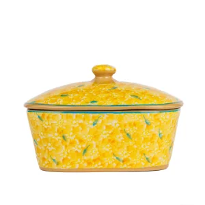Lawn Yellow Covered Butterdish