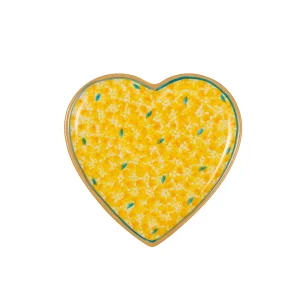 Lawn Yellow Medium Heart Plate